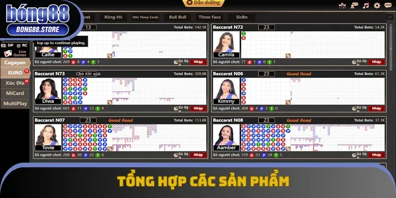 Các game bài đổi thưởng tại AG casino Bong88